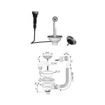 Set sifon si valva automata PVD COPPER Ø92mm cu preaplin pe cuva - imagine 2
