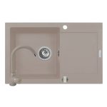 Set chiuveta granit MIDO 79x50 1B 1D si baterie BELLO Beige