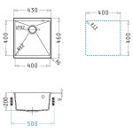 Chiuveta bucatarie Pyramis ITHAKA 40x40 1B UM Iron Grey - imagine 2