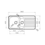 Chiuveta Inox SPACE MINI  96x48 1 1/2B 1D SM - imagine 2