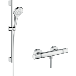 Hansgrohe Croma Select S sistem de dus cu baterie termostatata Ecostat Comfort si set de dus Vario 65 cm, crom
