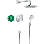 Hansgrohe Croma Select E sistem de dus termostatat, montaj incastrat, forma patrata, crom