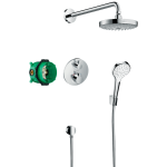 Hansgrohe Croma Select E sistem de dus termostatat, montaj incastrat, forma rotunda, crom