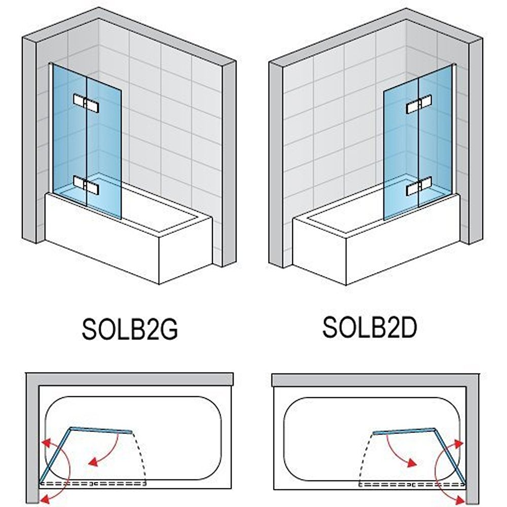 Sanswiss Solino paravan de cada pliabil 90 cm, prindere partea dreapta, crom - imagine 2