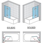 Sanswiss Solino paravan de cada pliabil 120 cm, prindere partea stanga, crom - imagine 2