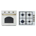 Set Rustic Bej Pyramis ECO, cuptor electric si plita cu gaz