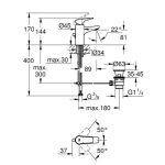Grohe Bauflow baterie lavoar crom - imagine 2
