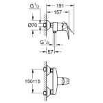 Grohe BauFlow baterie dus crom - imagine 2