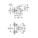 Grohe BauFlow baterie cada crom - imagine 2