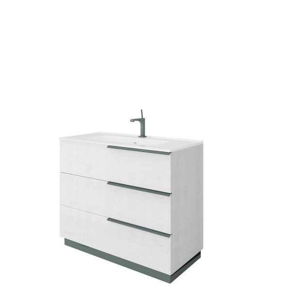 Savini Due Oikos Baza pe picioare cu 3 sertare si lavoar ceramic 101 cm, culoare alaska