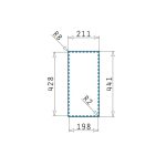 Chiuveta inox Pyramis LUME 17x40 1B, adancime 140mm, montare la nivel cu blatul, finisaj lucios, valva patrata - imagine 3