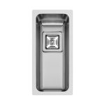 Chiuveta inox Pyramis LUME 17x40 1B, adancime 140mm, montare la nivel cu blatul, finisaj lucios, valva patrata