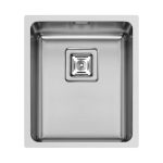 Chiuveta inox Pyramis LUME 34x40 1B, adancime 200mm, montare la nivel cu blatul, finisaj lucios, valva patrata