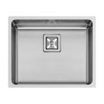 Chiuveta inox Pyramis LUME 50x40 1B, adancime 200mm, montare la nivel cu blatul, finisaj lucios, valva patrata