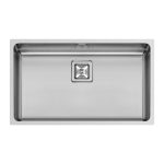Chiuveta inox Pyramis LUME 70x40 1B, adancime 200mm, montare la nivel cu blatul, finisaj lucios, valva patrata