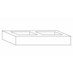 Savini Due Idea Lavoar din HPL 120x46 cm, cu 2 cuve, culoare sky - imagine 2
