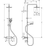 Hansgrohe Vernis Blend 200 sistem dus termostatat crom - imagine 3