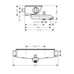 Hansgrohe Ecostat Select baterie cada-dus termostatata, montaj aparent, crom - imagine 2