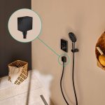 Hansgrohe FixFit Square conector dus de mana, negru mat - imagine 2