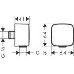 Hansgrohe FixFit Square conector dus de mana cu valva antiretur, crom - imagine 2