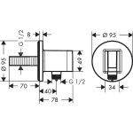 Hansgrohe FixFit Porter S conector dus cu suport para inclus, crom - imagine 2