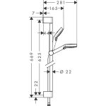 Hansgrohe Crometta Vario Unica 2 jet, set dus cu bara 65 cm, crom - imagine 2