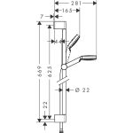 Hansgrohe Crometta Unica 1 jet, set dus cu bara 65 cm, crom - imagine 2
