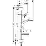 Hansgrohe Crometta Vario Unica, set dus cu bara 65 cm, crom - imagine 2