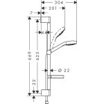 Hansgrohe Croma Select S Vario set dus 3 functii, port sapun si bara 65 cm, alb-crom - imagine 2