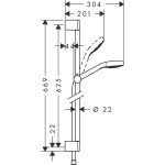Hansgrohe Croma Select E Vario set dus 3 functii cu bara de 65 cm, alb-crom - imagine 2