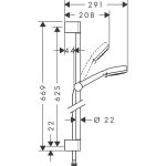 Hansgrohe Crometta 100 Vario set dus 4 functii si bara de 65 cm, alb-crom - imagine 2