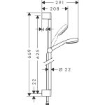 Hansgrohe Crometta Unica 1 jet, set dus cu bara 65cm, debit 9l/min, crom - imagine 2