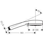 Hansgrohe Crometta 100 Vario para dus 4 functii, alb-crom - imagine 2