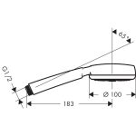 Hansgrohe Crometta 100  EcoSmart 7 l/min set para dus 1 functie, suport si furtun 160 cm, alb-crom - imagine 2