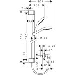 Hansgrohe Croma Select S sistem de dus cu baterie termostatata Ecostat Comfort si set de dus Vario 65 cm, crom - imagine 2