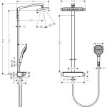 Hansgrohe Raindance E 360 coloana de dus cu baterie termostatata, crom - imagine 2