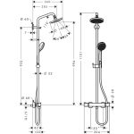 Hansgrohe Croma 160 coloana de dus cu baterie termostatata, crom - imagine 2
