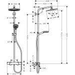 Hansgrohe Crometta S 240 coloana de dus cu baterie termostatata, crom - imagine 2
