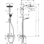 Hansgrohe Crometta S 240 coloana de dus cu baterie monocomanda, crom - imagine 2