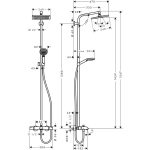 Hansgrohe Crometta E 240 coloana de cada-dus cu baterie termostatata, crom - imagine 2