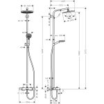 Hansgrohe Crometta S 240 coloana de dus cu baterie cada termostatata, crom - imagine 2