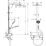 Hansgrohe Raindance E 300 coloana de dus cu baterie termostatata, crom - imagine 2