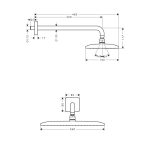 Hansgrohe Raindance E 360 Air palarie dus 1 functie cu brat 39 cm inclus, crom - imagine 2