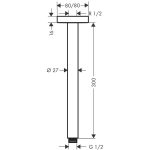 Hansgrohe conector tavan pentru palarie dus 300 mm, crom - imagine 2