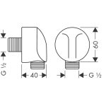 Hansgrohe FixFit S conector dus de mana fara protectie antiretur, crom - imagine 2