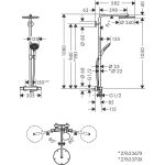 Hansgrohe Raindance Select S 240 PowderRain coloana de dus termostatata, gold optic - imagine 2