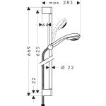 Hansgrohe Crometta 85 Vario set dus cu bara de 65 cm, crom - imagine 2