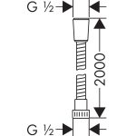 Hansgrohe Metaflex furtun dus 200 cm, crom - imagine 2