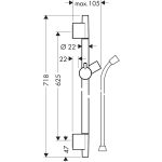 Hansgrohe Unica'S Puro set dus 65 cm cu furtun, negru mat - imagine 2