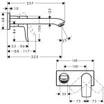 Hansgrohe Metris baterie lavoar montaj incastrat pipa 225 mm, crom - imagine 2